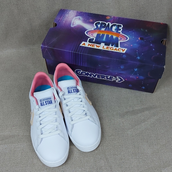 Converse space jam lola bonny shoes size woman 6.5 mens 5 unixe  white and pink - Picture 5 of 13